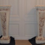 Gaines en faux marbres réalisés pour le musé de la céramique de Rouen
